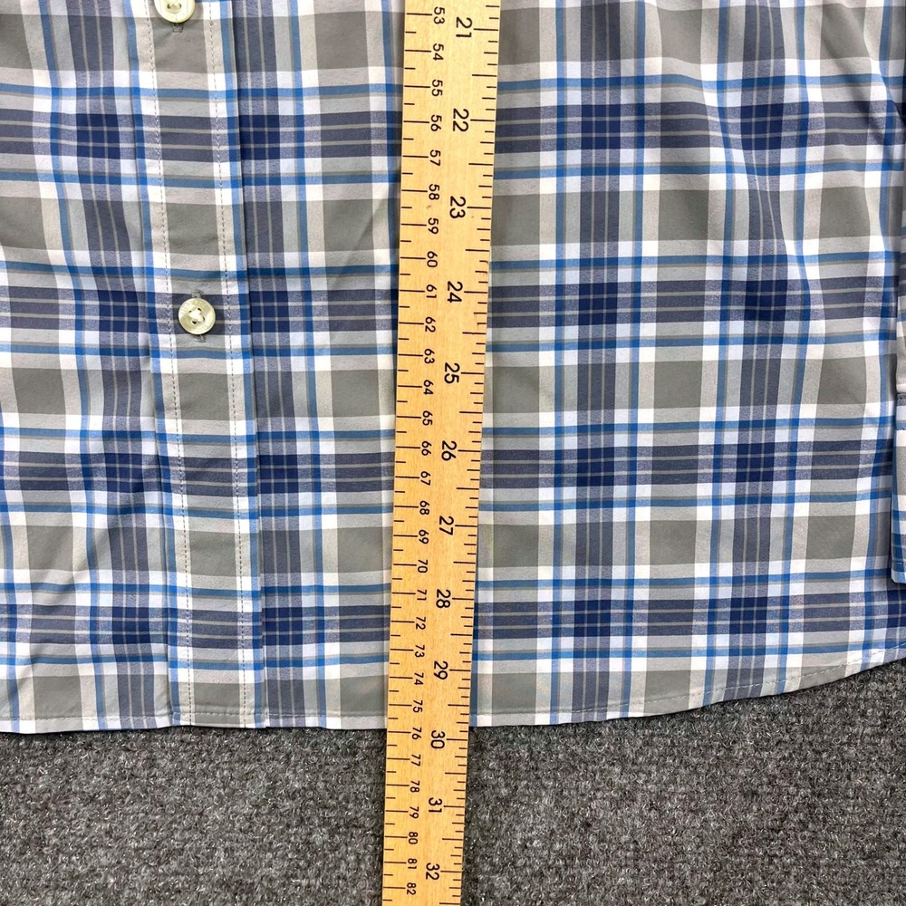 Vineyard Vines Mens On-The-Go Performance Plaid Button Down Shirt Blue Grey L - Picture 4 of 7